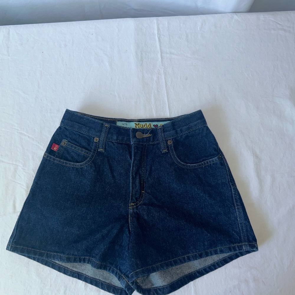 Mudd Women's Dark Wash Blue Jean Denim Shorts Size 0